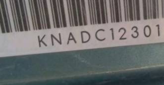 VIN prefix KNADC1230160