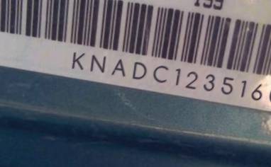 VIN prefix KNADC1235160