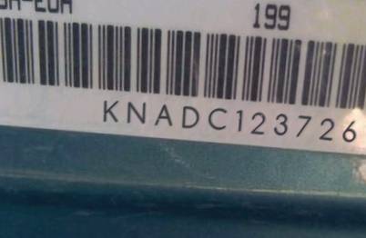 VIN prefix KNADC1237261