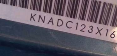 VIN prefix KNADC123X165