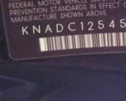 VIN prefix KNADC1254563