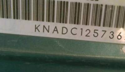 VIN prefix KNADC1257362