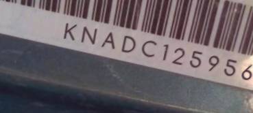 VIN prefix KNADC1259564