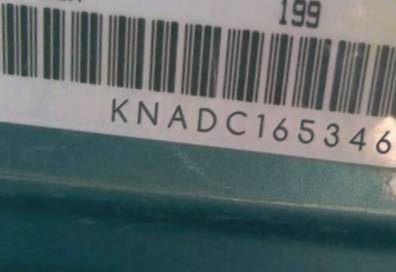 VIN prefix KNADC1653461