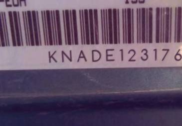 VIN prefix KNADE1231761