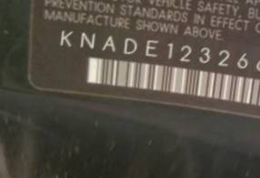 VIN prefix KNADE1232660