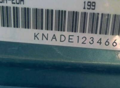 VIN prefix KNADE1234660