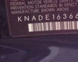 VIN prefix KNADE1636661