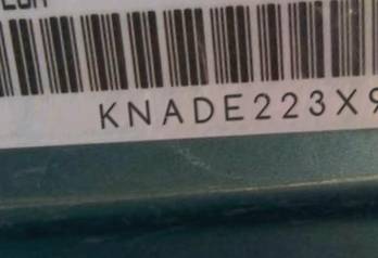 VIN prefix KNADE223X965