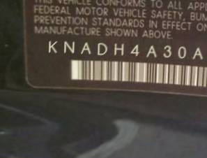 VIN prefix KNADH4A30A66