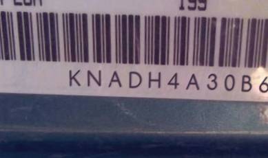 VIN prefix KNADH4A30B68