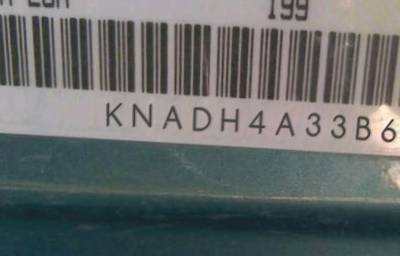 VIN prefix KNADH4A33B68