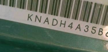 VIN prefix KNADH4A35B67