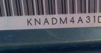 VIN prefix KNADM4A31D63