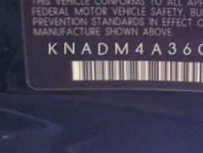 VIN prefix KNADM4A36C60