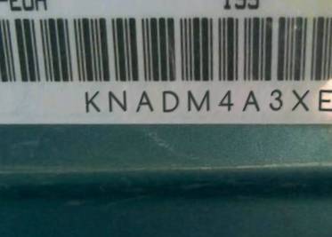 VIN prefix KNADM4A3XE63