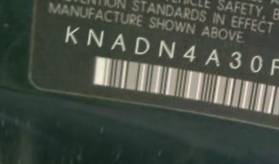VIN prefix KNADN4A30F64