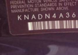VIN prefix KNADN4A36C60