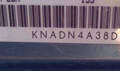 VIN prefix KNADN4A38D62