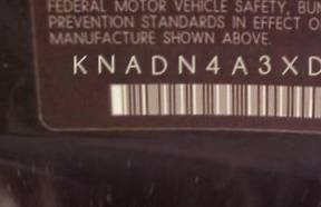 VIN prefix KNADN4A3XD61
