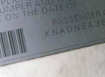 VIN prefix KNADN5A36E63
