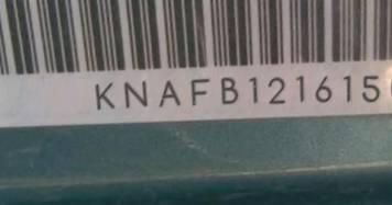 VIN prefix KNAFB1216150