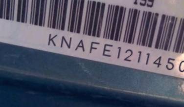 VIN prefix KNAFE1211450