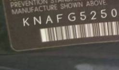 VIN prefix KNAFG5250871