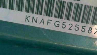 VIN prefix KNAFG5255871