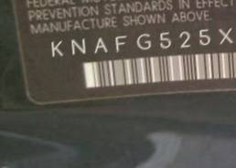VIN prefix KNAFG525X871