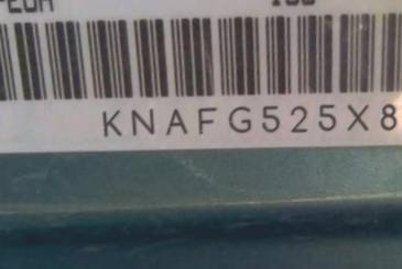 VIN prefix KNAFG525X872