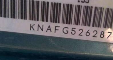 VIN prefix KNAFG5262871