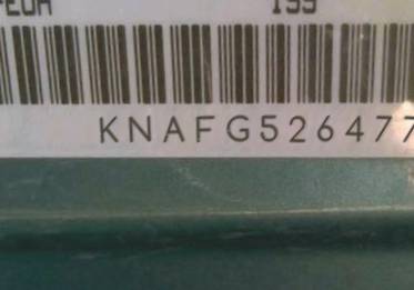 VIN prefix KNAFG5264770