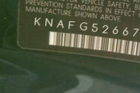 VIN prefix KNAFG5266770