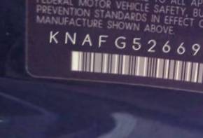 VIN prefix KNAFG5266972
