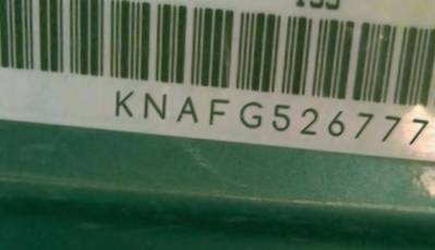 VIN prefix KNAFG5267770