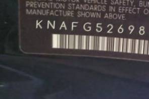 VIN prefix KNAFG5269871