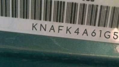 VIN prefix KNAFK4A61G54