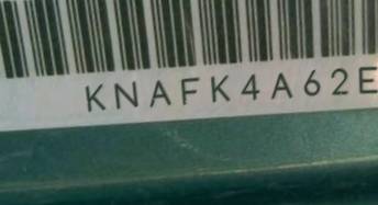 VIN prefix KNAFK4A62E52