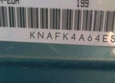 VIN prefix KNAFK4A64E50