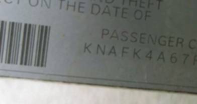 VIN prefix KNAFK4A67F53