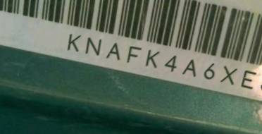 VIN prefix KNAFK4A6XE50