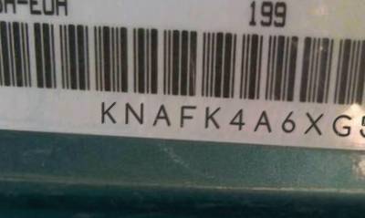 VIN prefix KNAFK4A6XG56