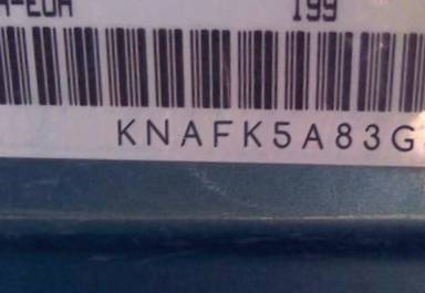VIN prefix KNAFK5A83G56
