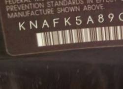 VIN prefix KNAFK5A89G55