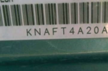 VIN prefix KNAFT4A20A51