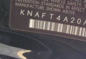 VIN prefix KNAFT4A20A58
