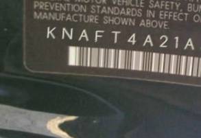 VIN prefix KNAFT4A21A58