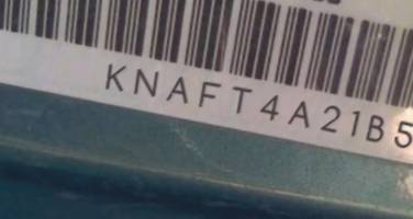 VIN prefix KNAFT4A21B54