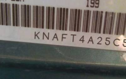 VIN prefix KNAFT4A25C55